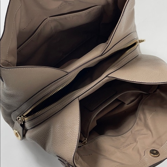 COACH Pebbled Leather Taupe Satchel - Picture 7 of 8